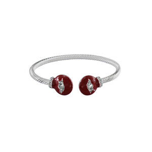 Arkansas Razorbacks Brady Silver Tone Cuff Bracelet, NCAA